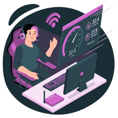 Internet speed on screen