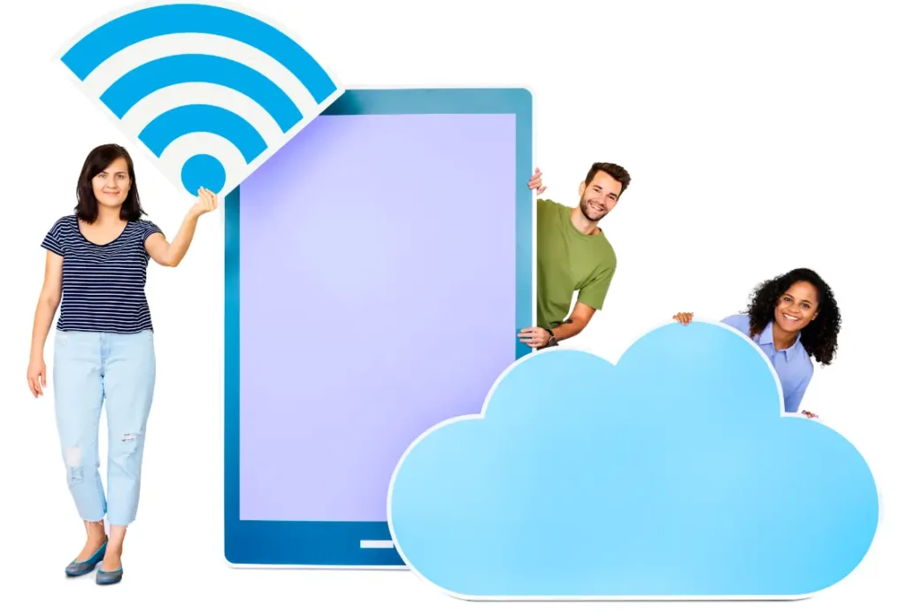 people-holding-Internet-signal-cloud-icons